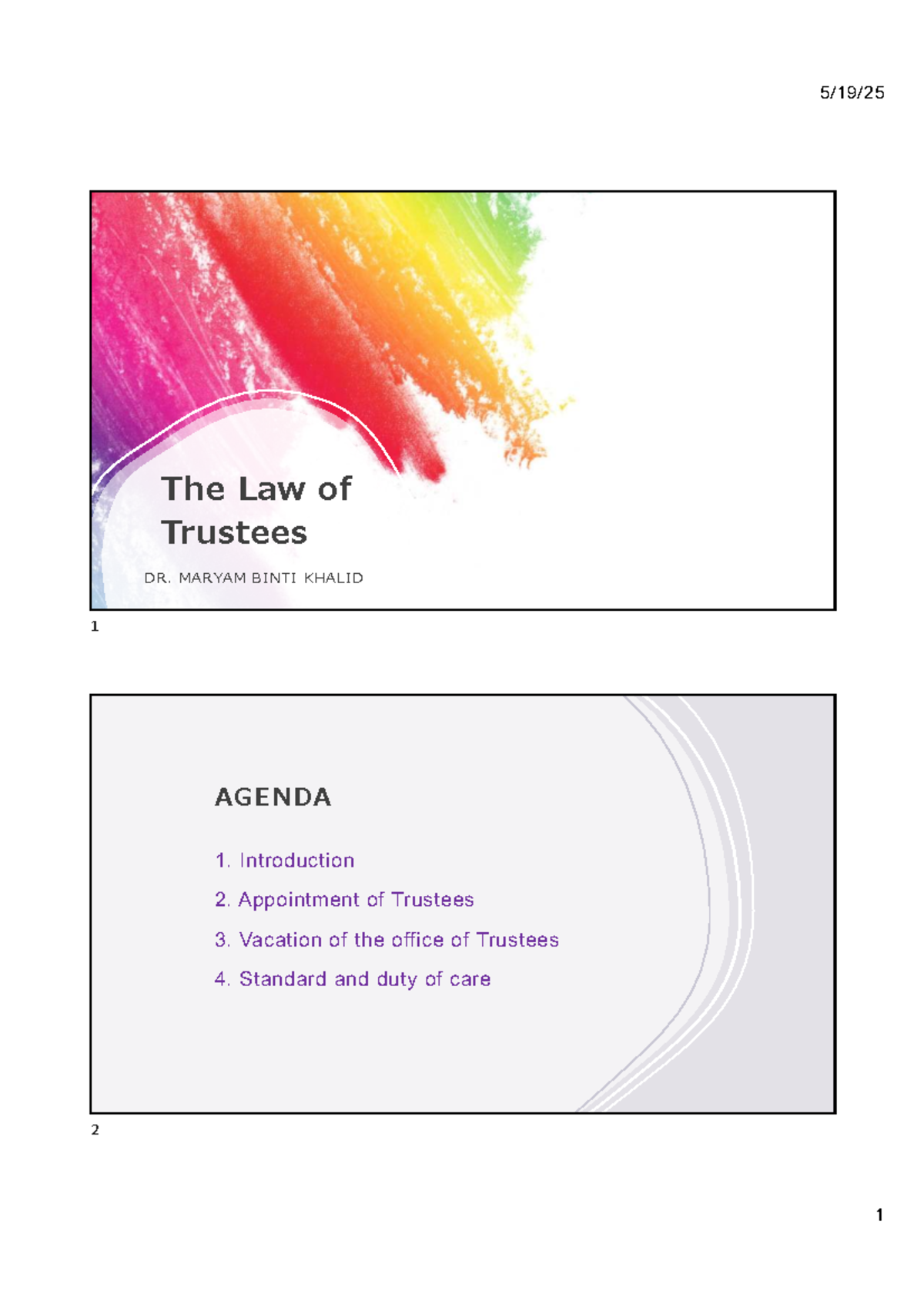 The Law of Trustees: Key Concepts and Case Studies (Course Code: LAW101 ...