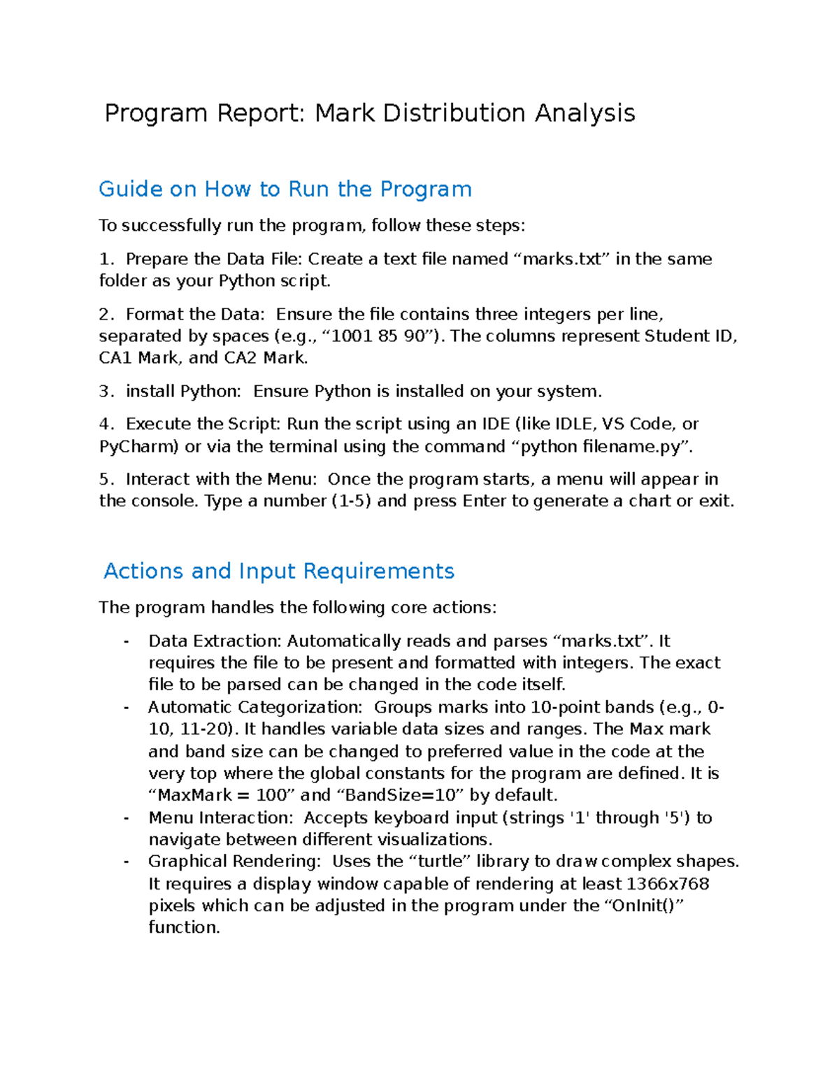 Mini Project Report: Mark Distribution Analysis Guide - Studocu