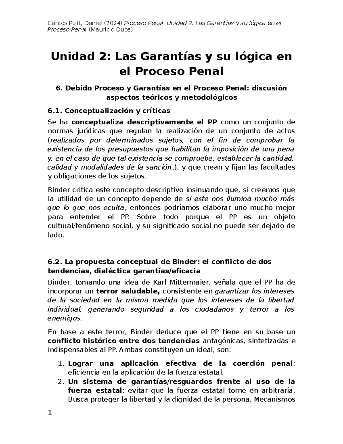 PP.U2. Garantías y Lógica en el Proceso Penal: Análisis Crítico - Studocu