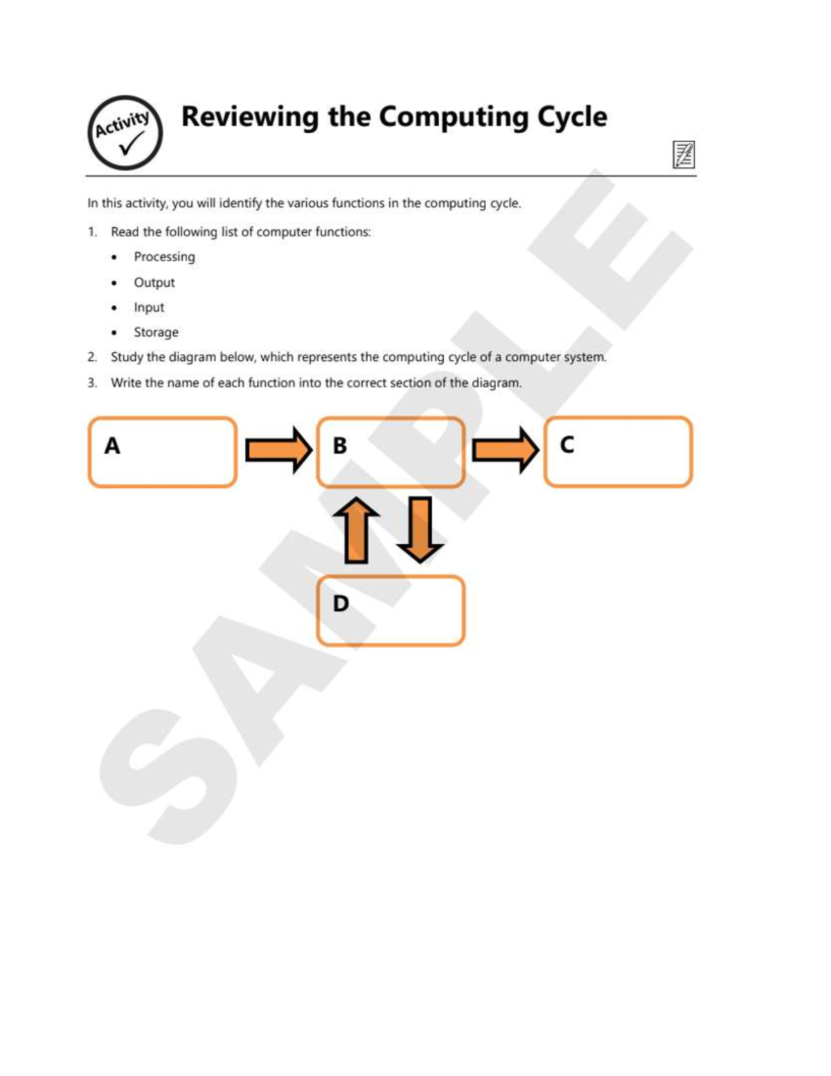 Activity 1 MAT108 - activities - Activity Reviewing the Computing Cycle ...