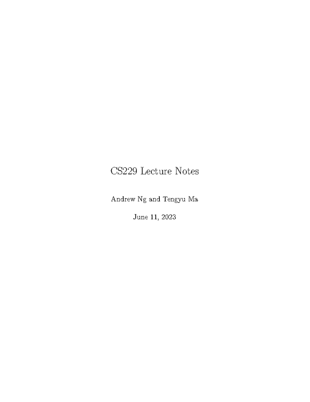 CS229 Lecture Notes: Supervised Learning & Linear Regression Insights ...