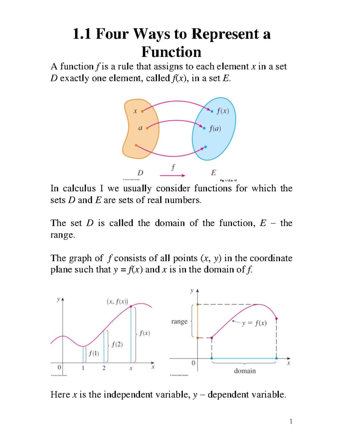 CSCD 1.1: Four Ways to Represent a Function in Calculus I - Studocu