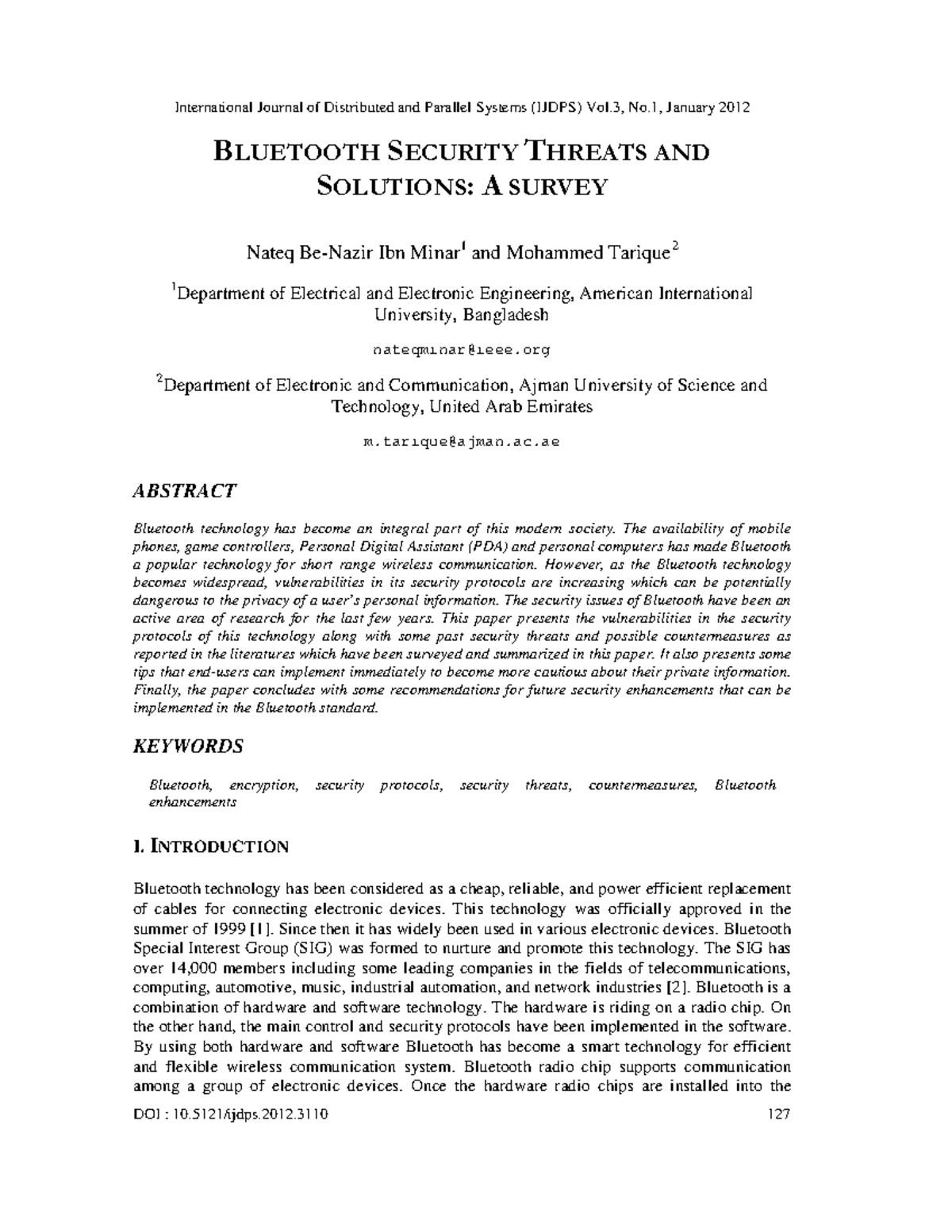 Bluetooth Security Threats and Solutions: A Comprehensive Survey ...