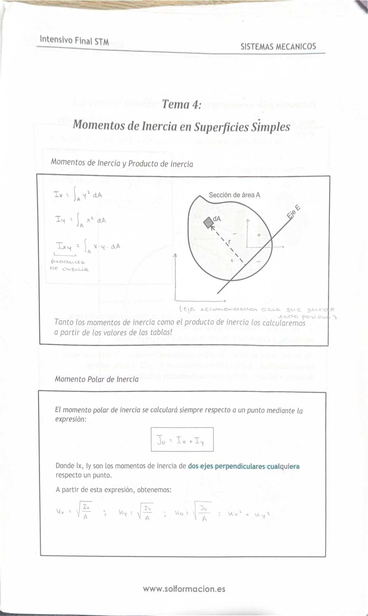 Tema 4: Momentos de Inercia en Superficies Simples - STM Final - Studocu