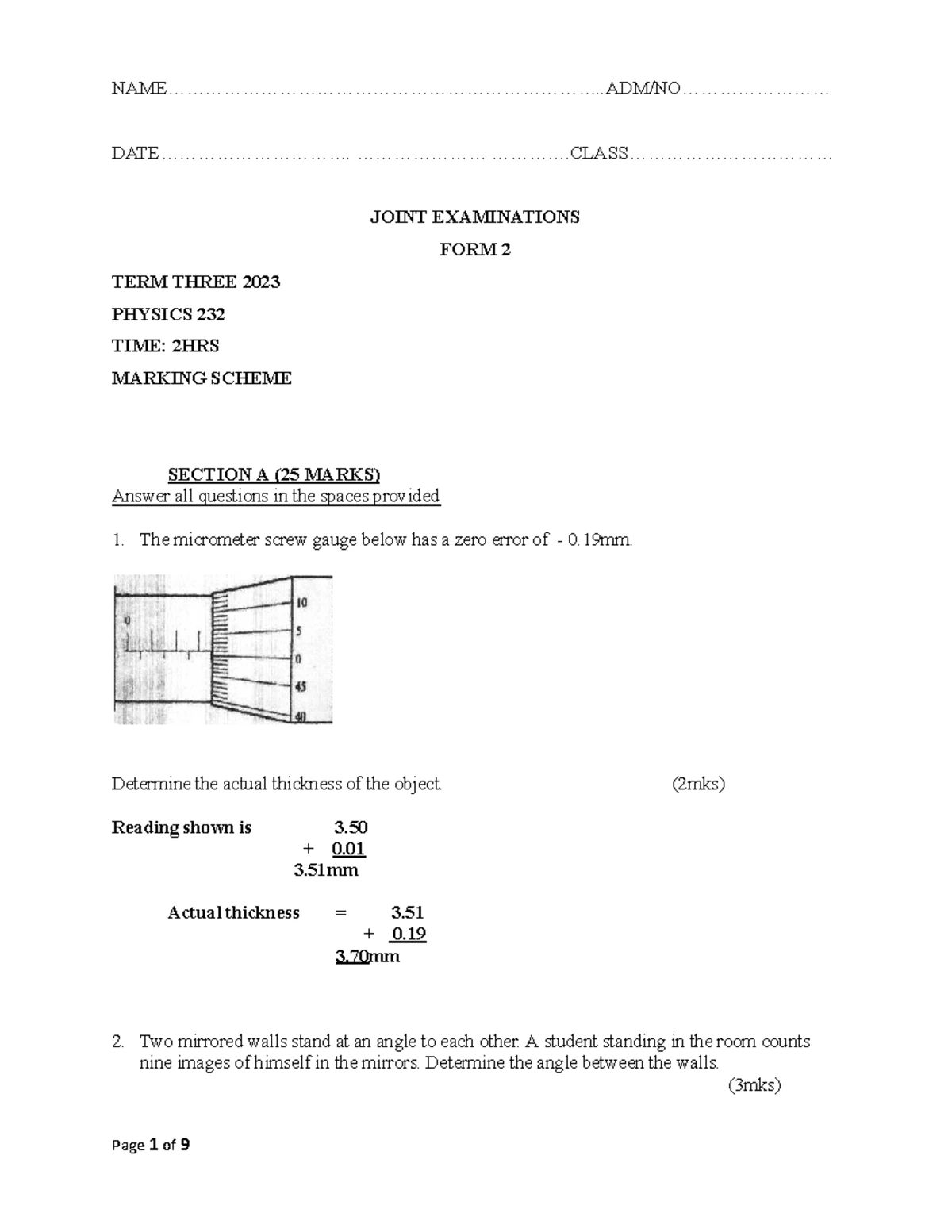 Linear Motion Q&A for Physics Form 3 - Topical Revision Guide - Studocu