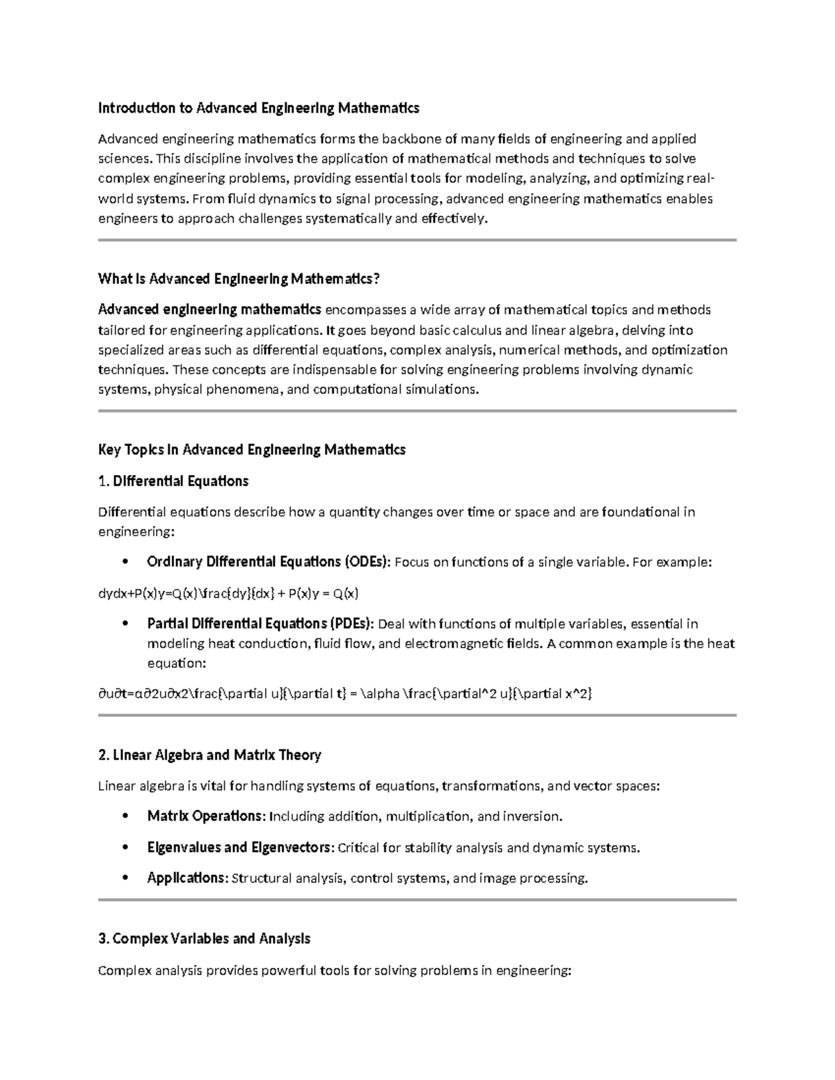 Introduction to Advanced Engineering Mathematics - This discipline ...