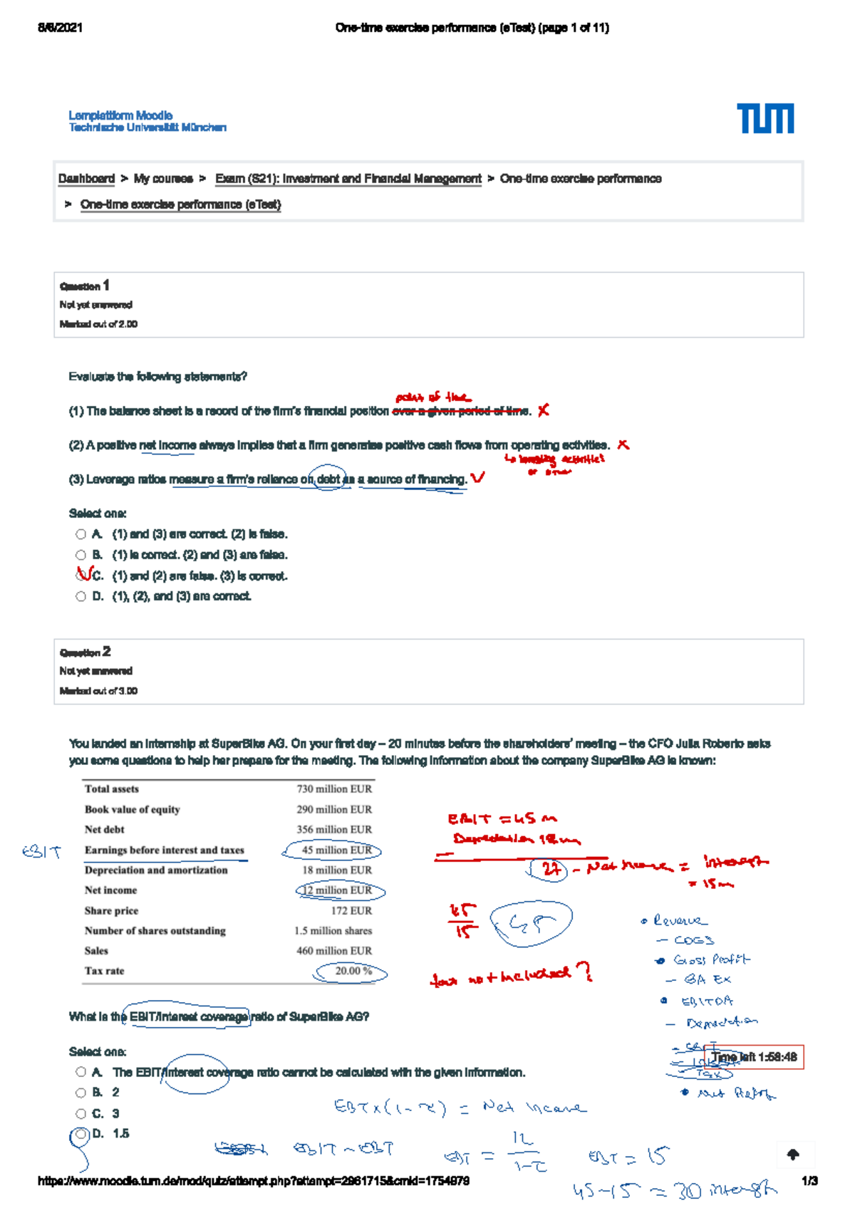 IFM Exam - Practice Questions with Financial Concepts and Calculations ...