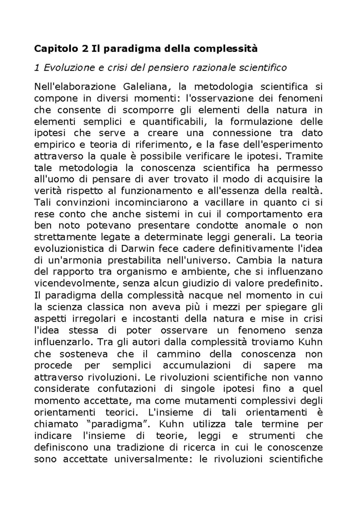 Capitolo 2 -3Il paradigma della complessità - Tramite tale metodologia ...