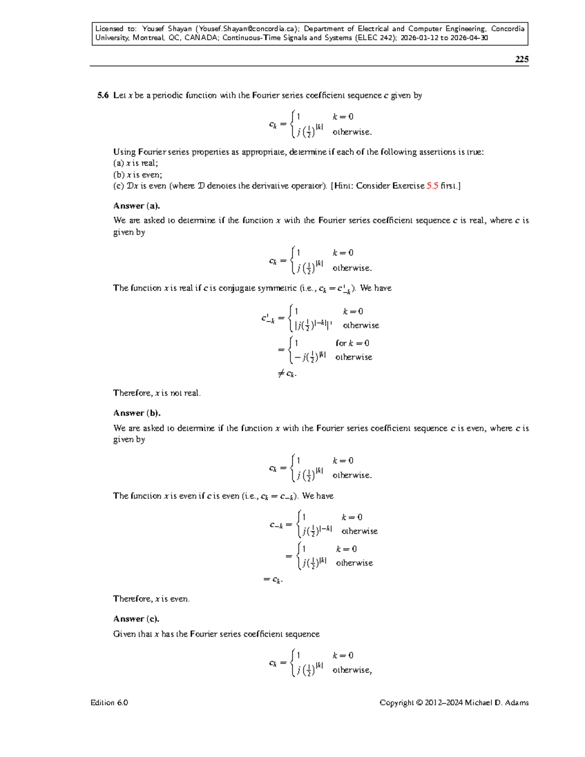 Tutorial 7 Solutions: Fourier Series Analysis in Signals and Systems ...
