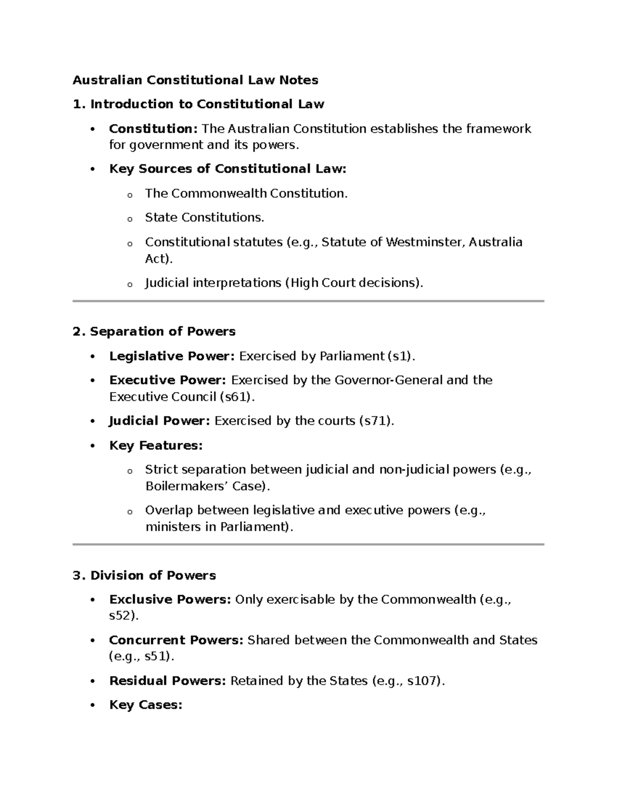 Australian Constitutional Law Notes - Introduction to Constitutional ...