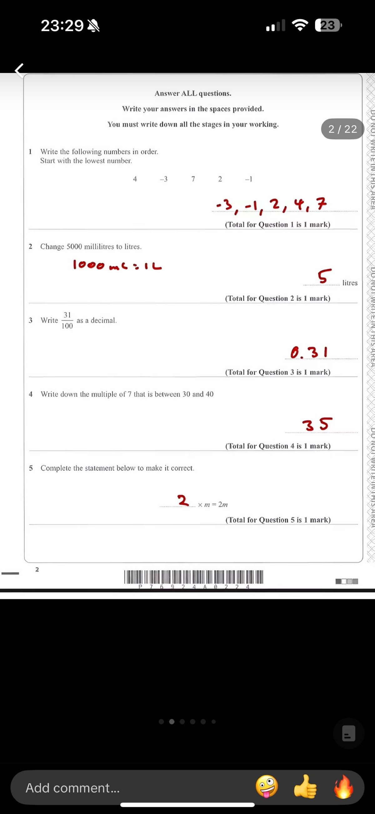 Maths Paper 2 (Calculator) - Edexcel Level 2 GCSE 2024 - Studocu