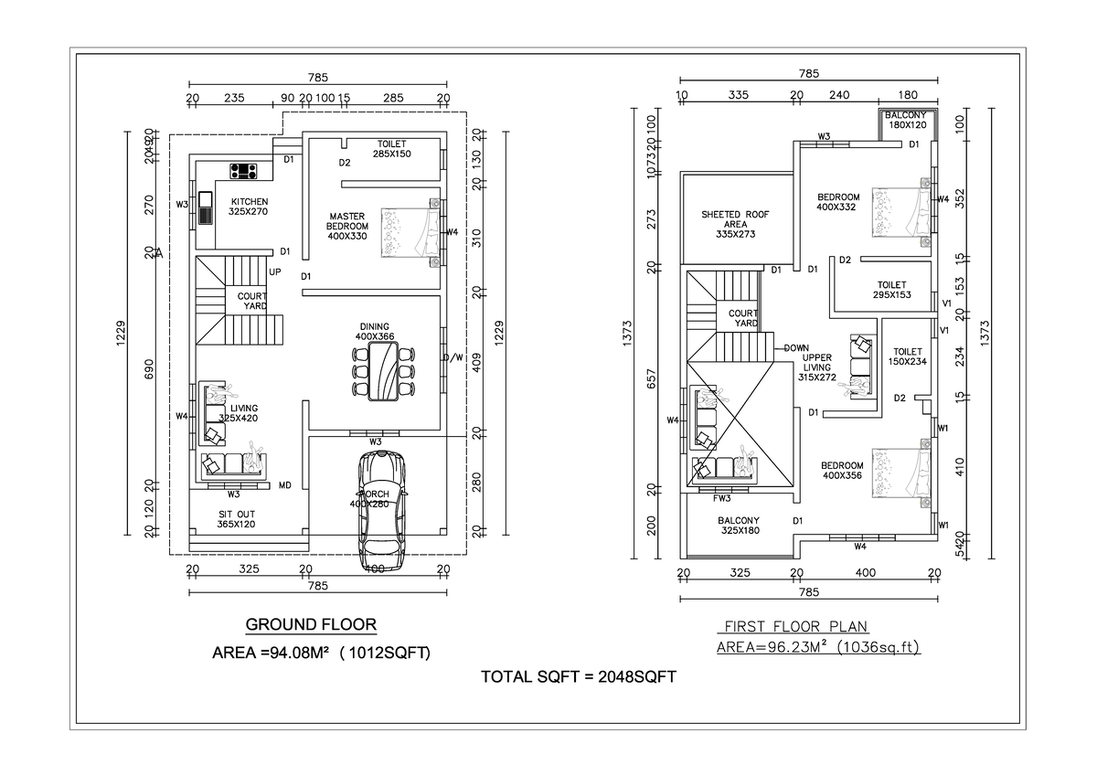 House Double HT Plan Summary - Detailed Area & Room Details - Studeersnel