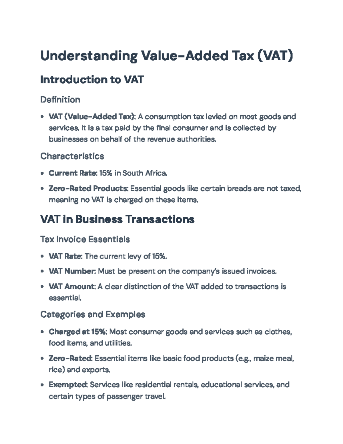 Understanding VAT: Key Concepts & Accounting Essentials for VAT - Studocu