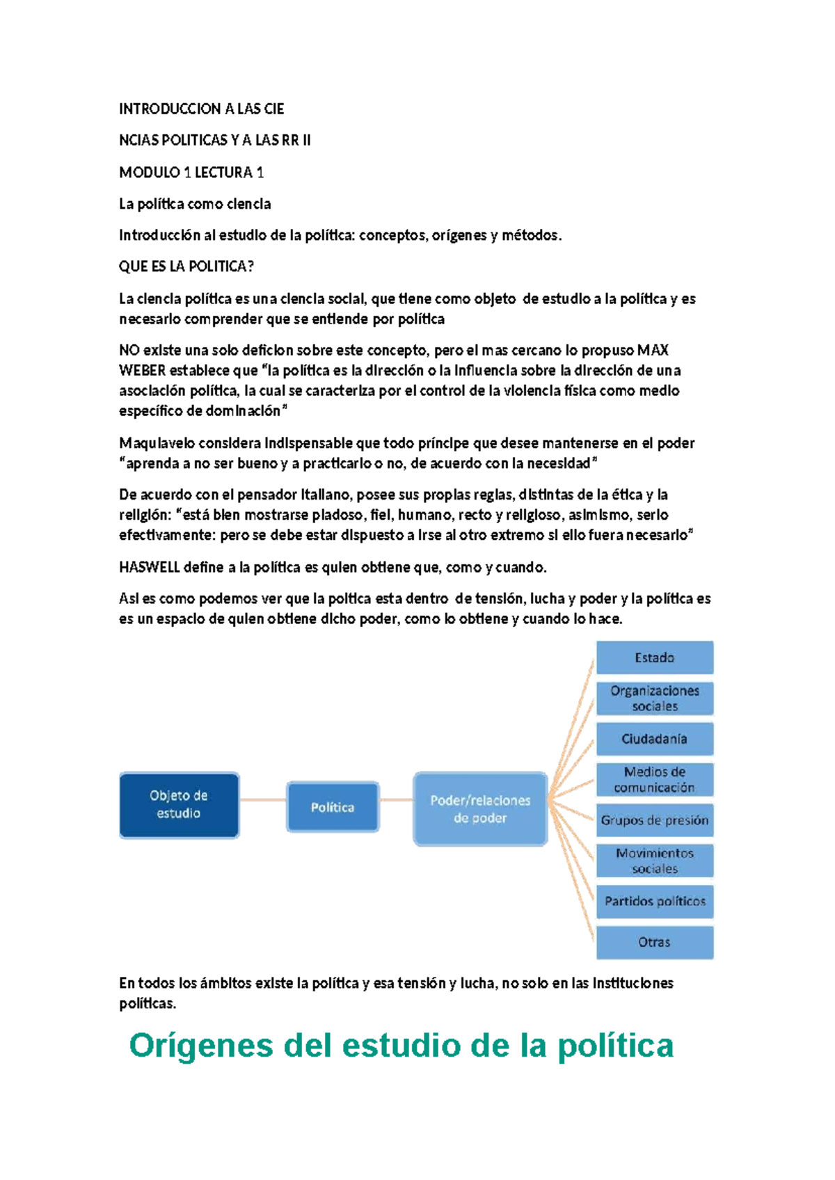 Modulo 1 Lectura 1: Introducción a la Ciencia Política y sus Conceptos ...
