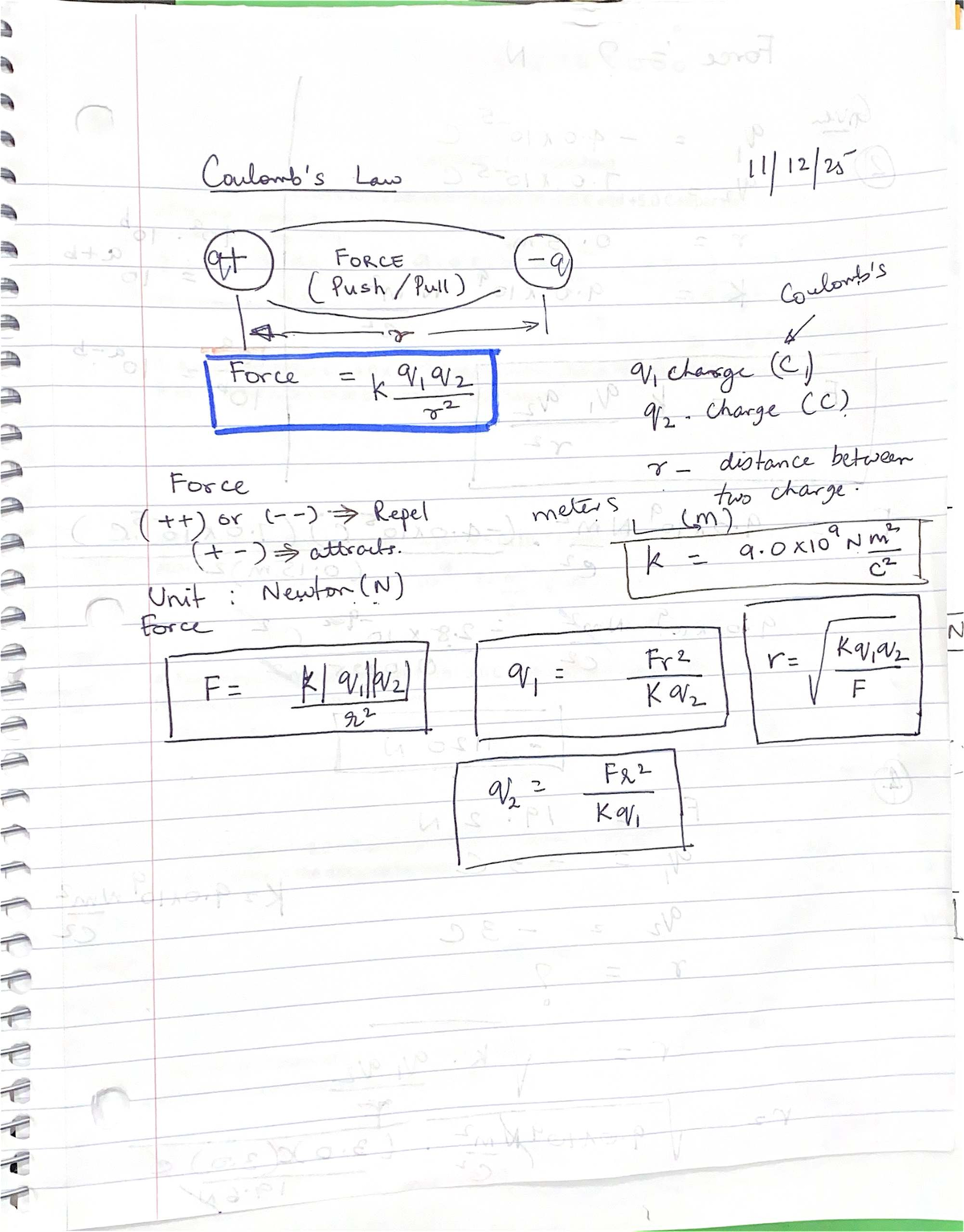 Coulomb's Law Worksheet: Sample Problems & Solutions (PHYS 101) - Studocu