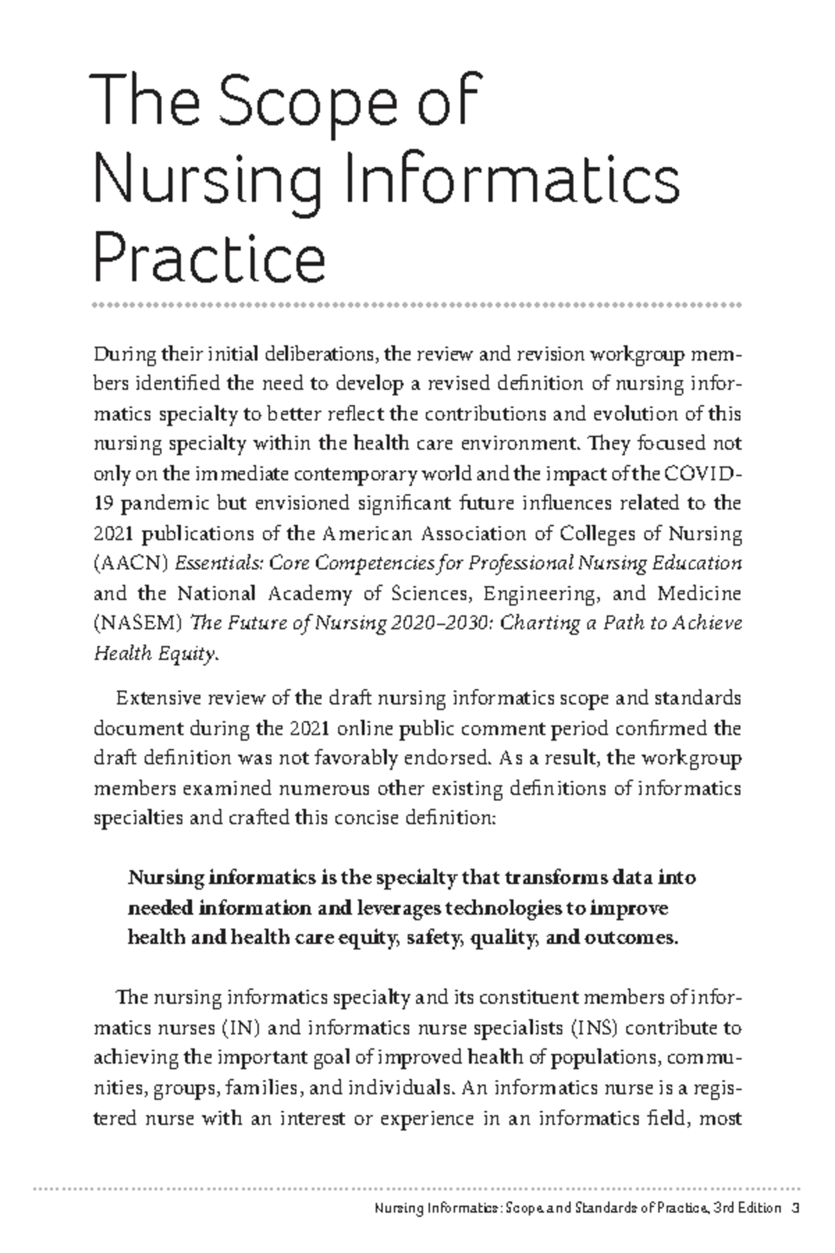 Nursing Informatics: Scope and Standards of Practice (3rd Ed.) Overview ...