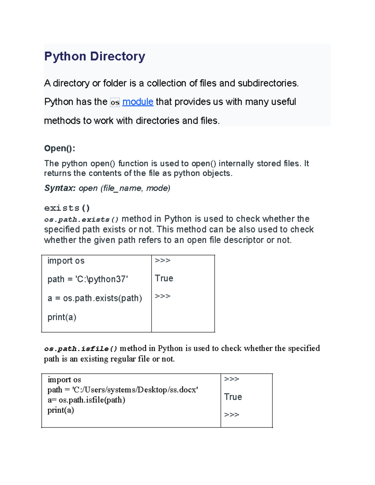 Python Directory Operations: A Guide to File Management - Studocu
