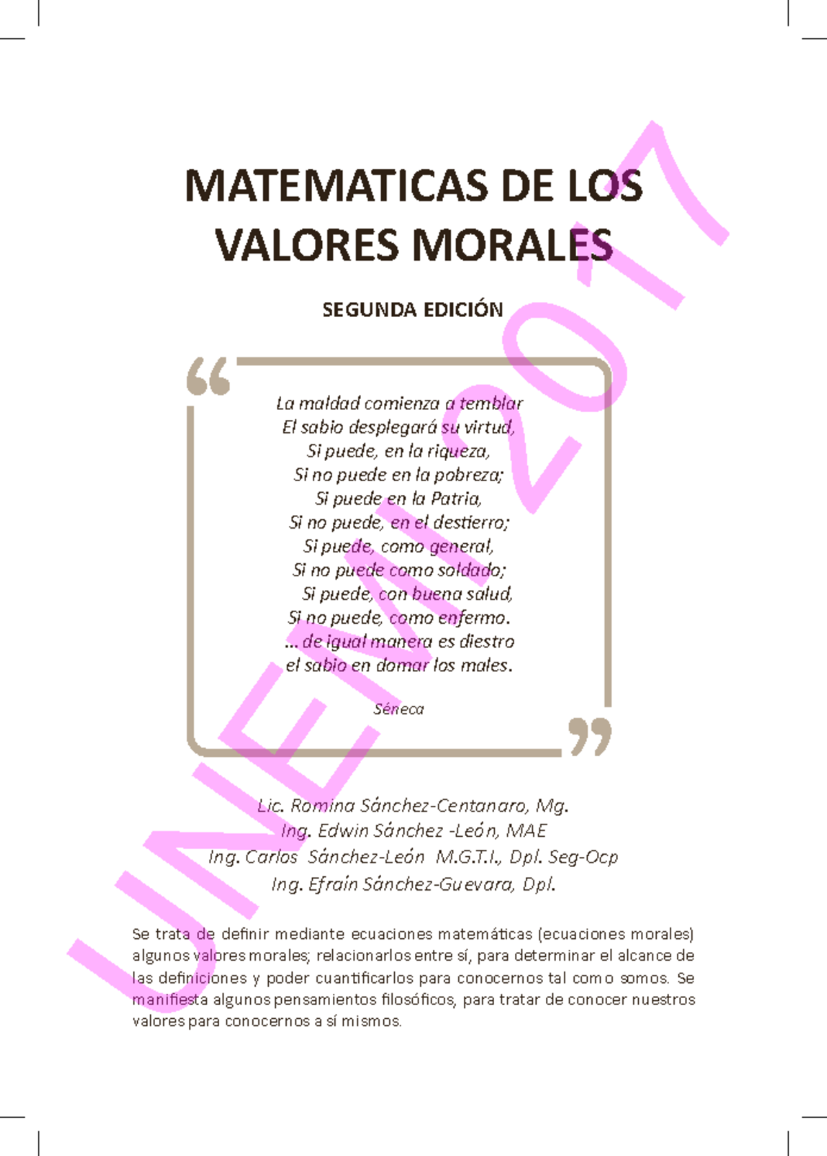 Matemáticas de los Valores Morales - UNEMI 2017: Segunda Edición - Document Preview