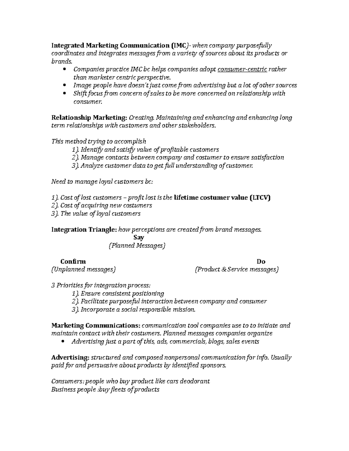 Comm 313 Chapter 1: Integrated Marketing Communication Insights - Studocu