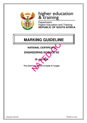 N2 NOV 2019 MEMO - Past exam papers - NATIONAL CERTIFICATE ENGINEERING ...