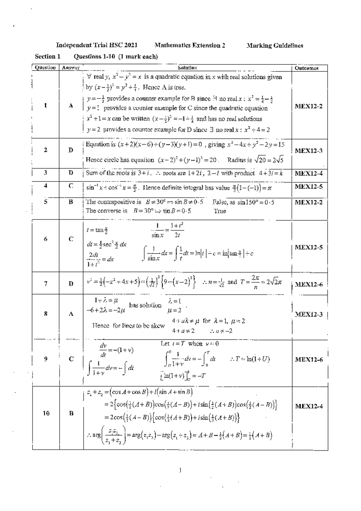 Maths in Focus 7 - IND 2021 ME 2 Solutions Summary - Studocu