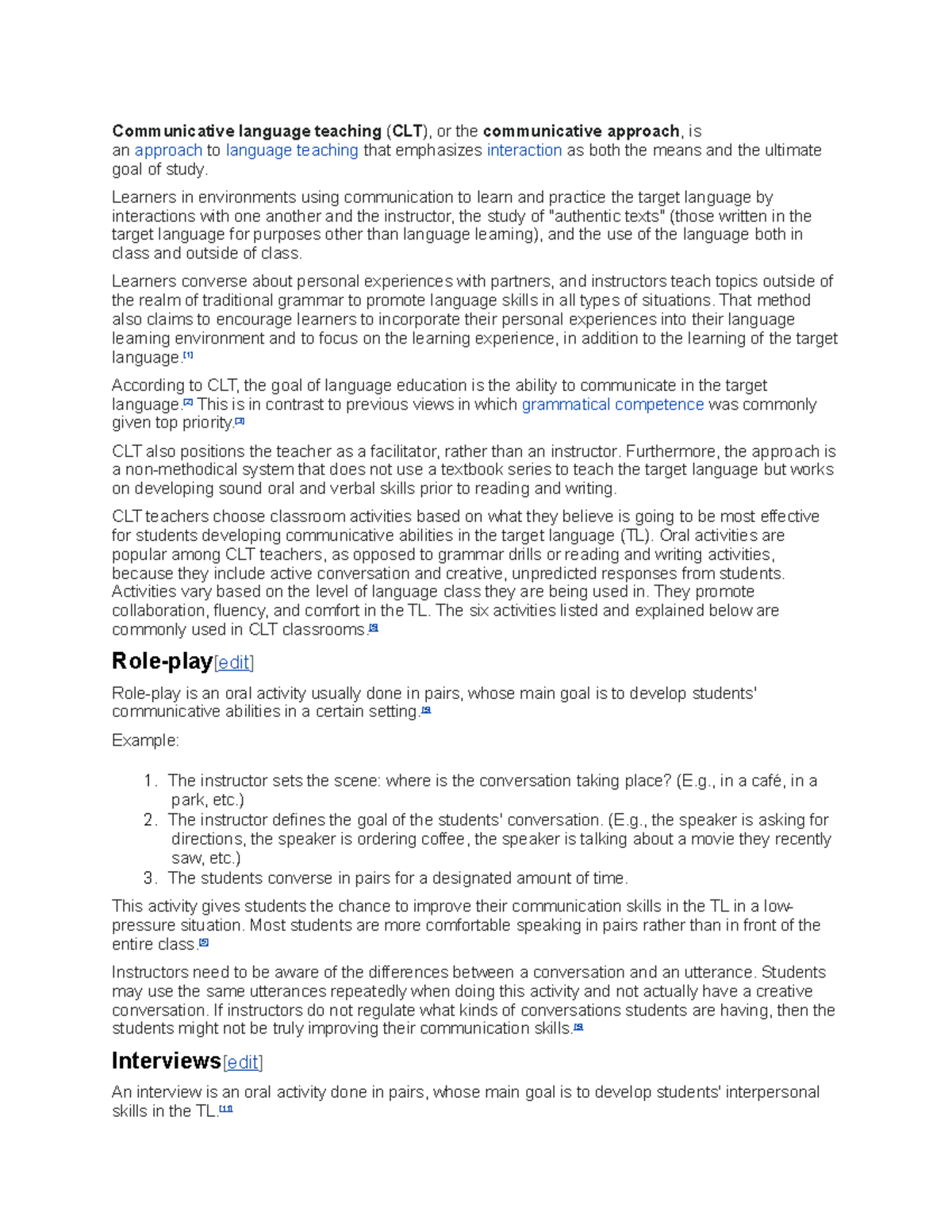 Communicative Language Teaching (CLT): Principles and Practices - Studocu