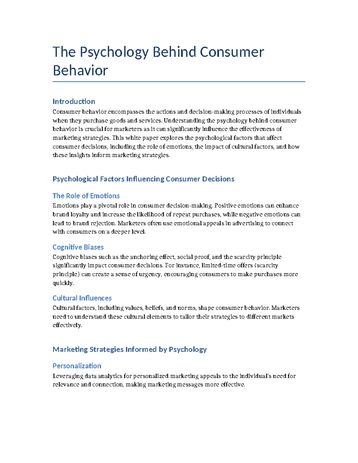 The Psychology Behind Consumer Behavior - The Psychology Behind ...