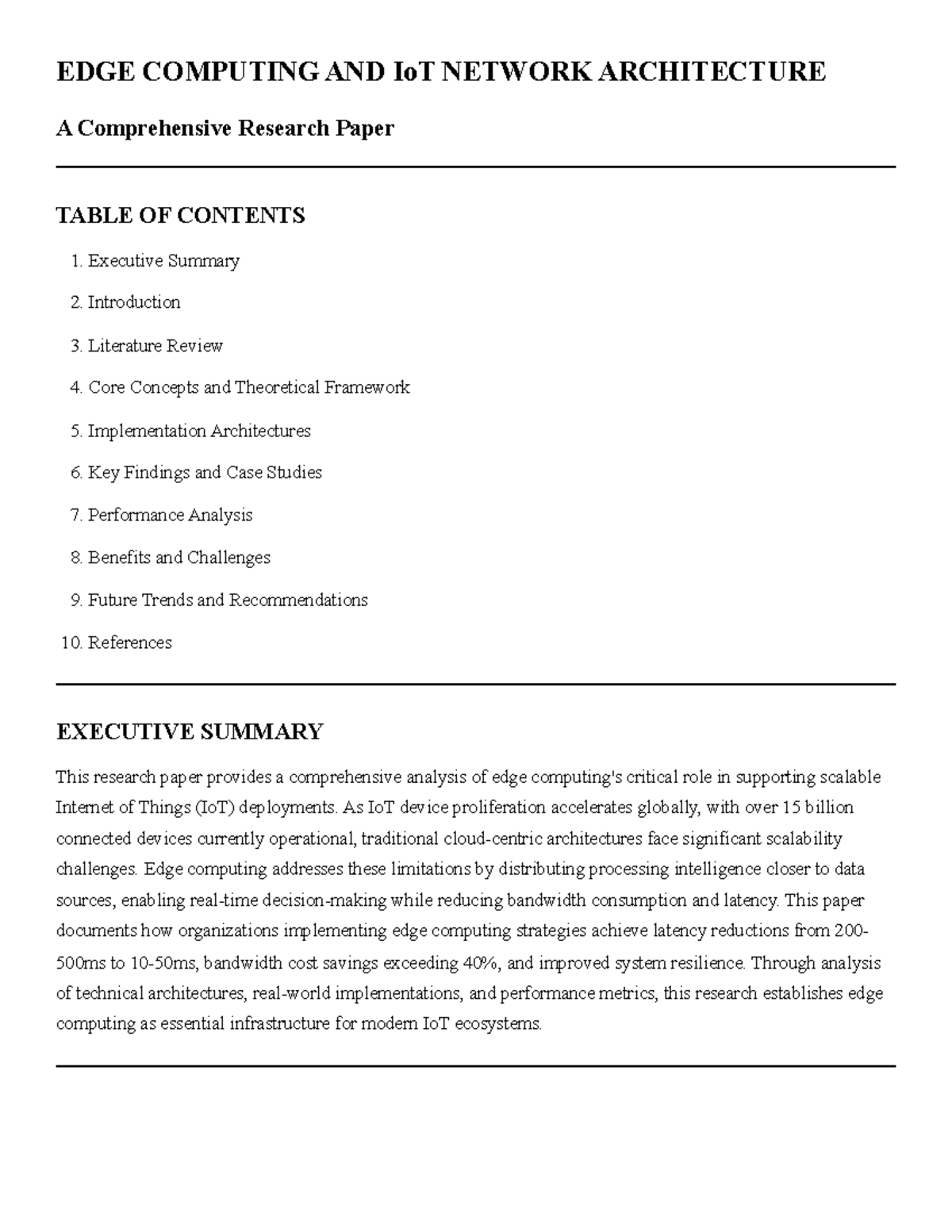 EDGE COMPUTING & IoT NETWORK ARCHITECTURE: A Comprehensive Study - Studocu