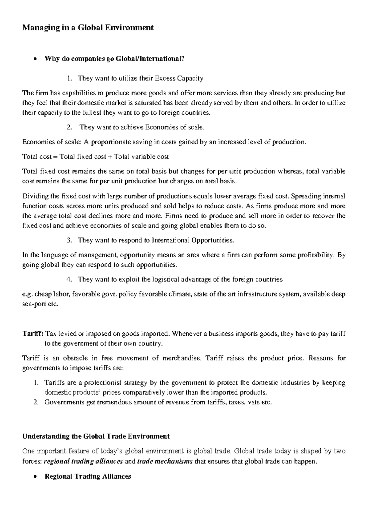 05. Managing in a Global Environment - Managing in a Global Environment ...
