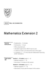 Math Extension 2 - Grade: 12 - New South Wales Higher School ...