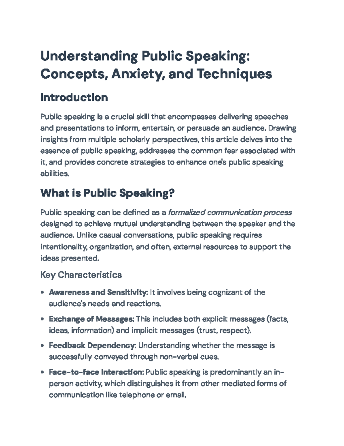 Public Speaking Skills: Techniques, Anxiety, and Preparation Insights ...