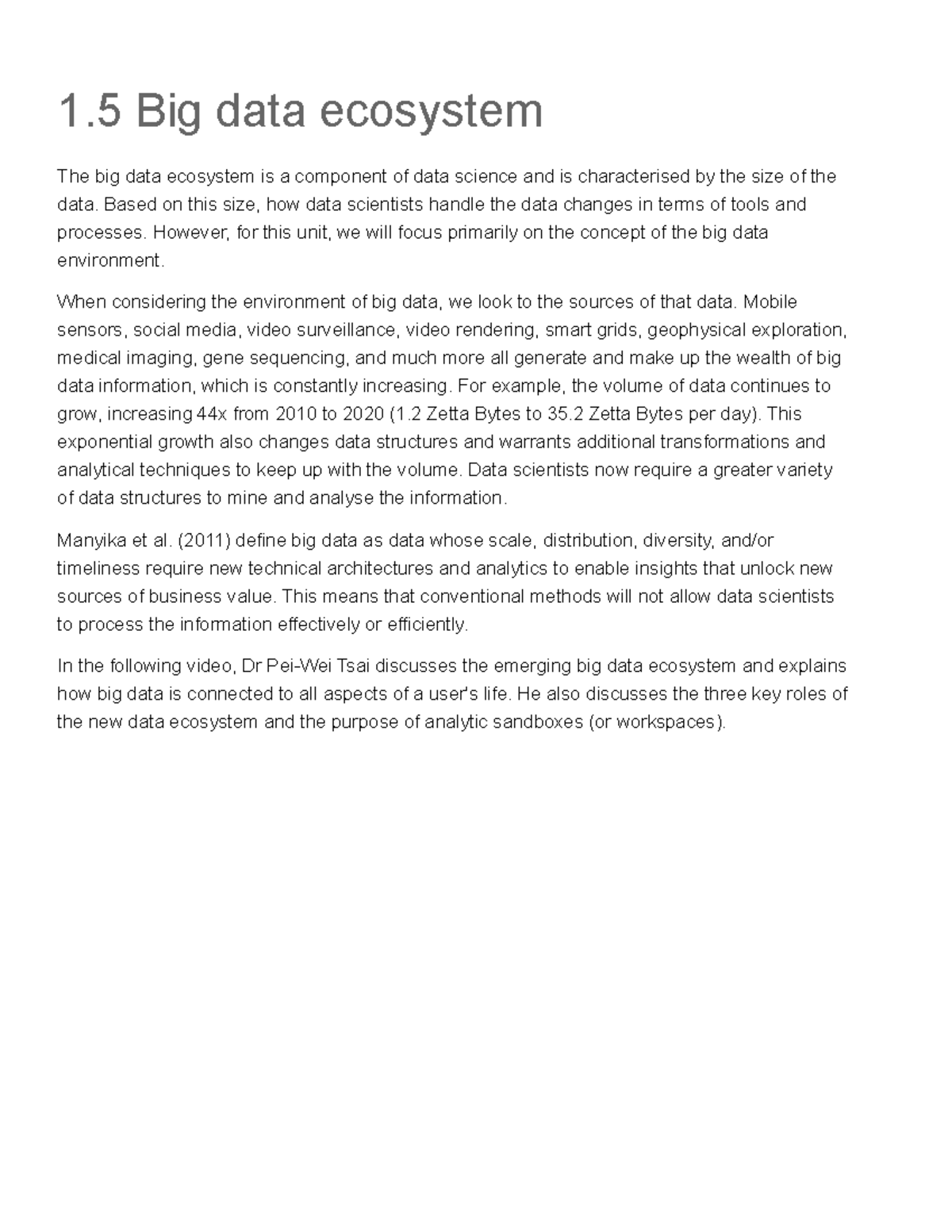 1.5 Big Data Ecosystem: Understanding Data Science Principles - Studocu
