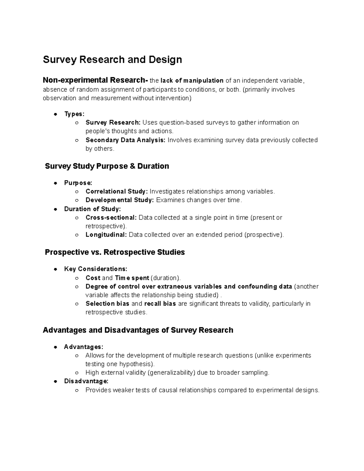 Lecture #6: Survey Research & Design Fundamentals - Studocu
