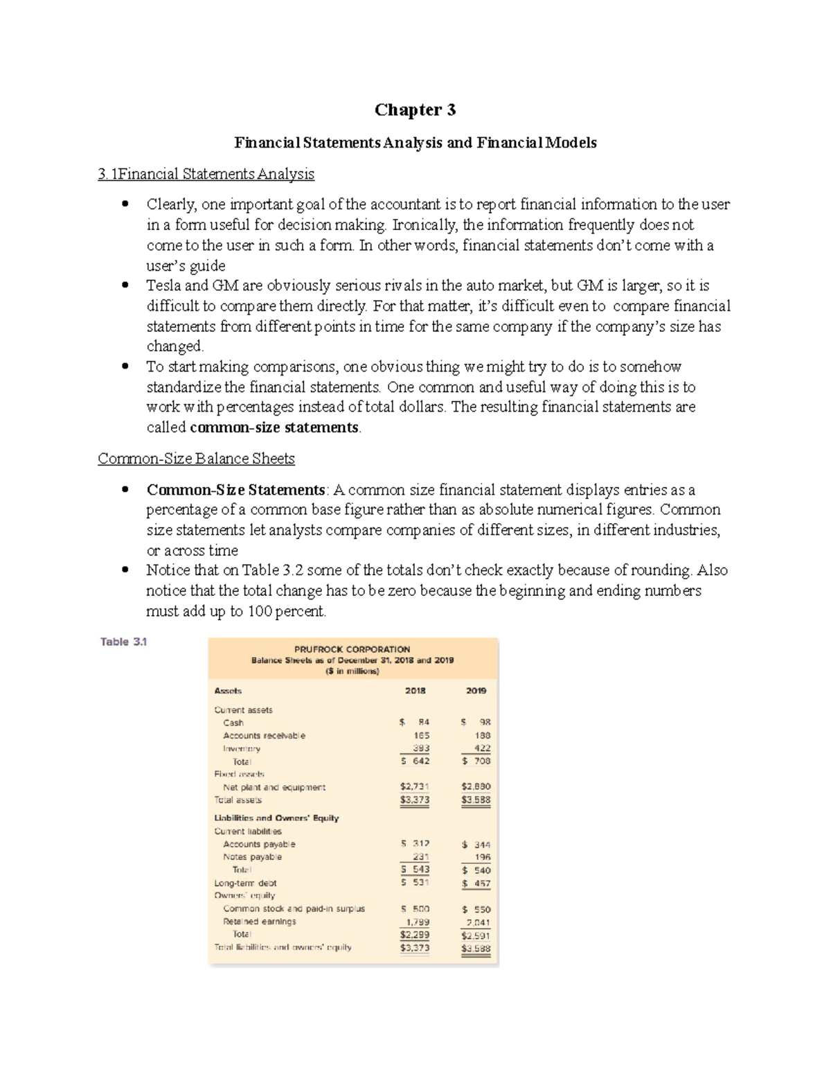 Financial Statements Analysis Notes - 3rd Chapter (FIN 101) - Studocu