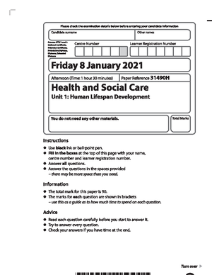 [Solved] How should my BTEC level 3 Health and Social care Unit 4 ...