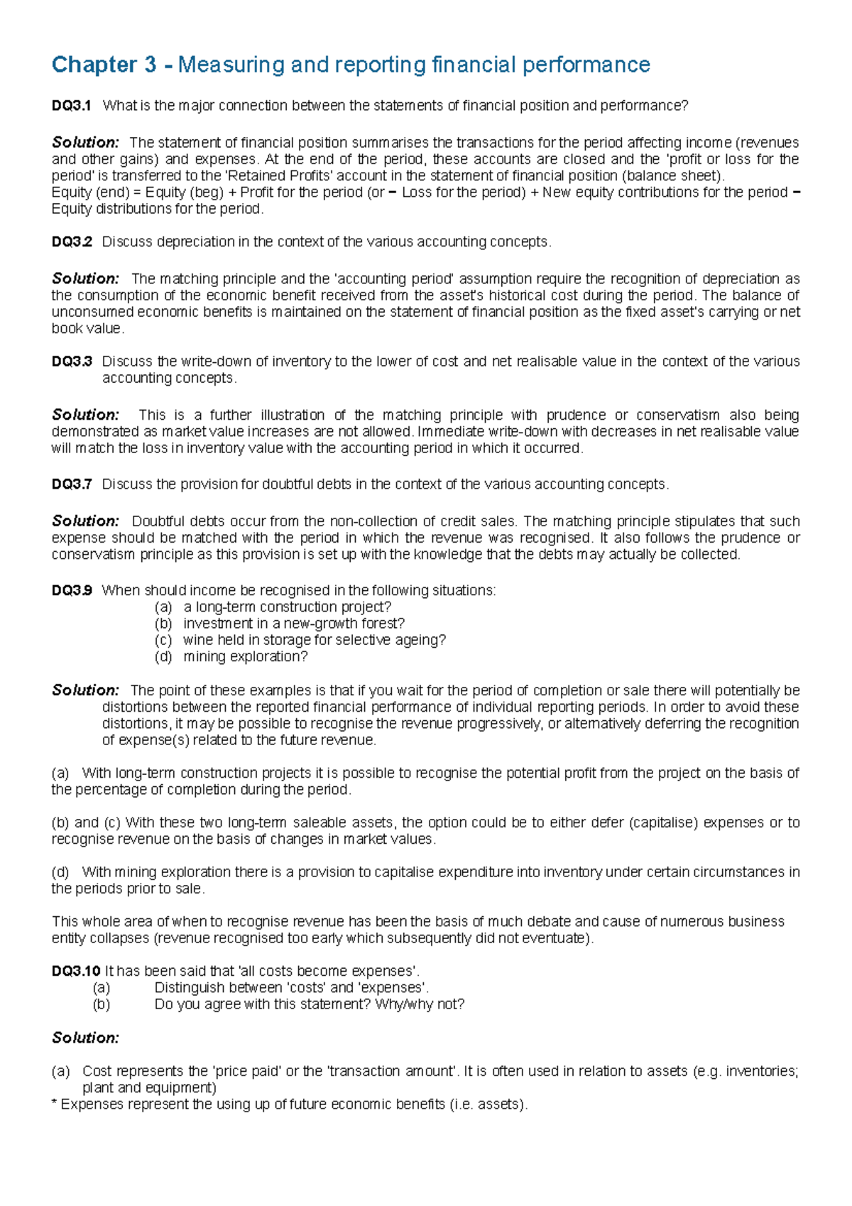 11009 Chapter 3 Solutions - Chapter 3 - Measuring and reporting ...