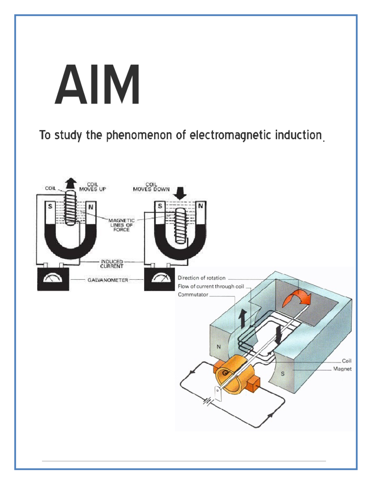 Electromagnetic Induction: Class 12 Project (442227040) - Studocu