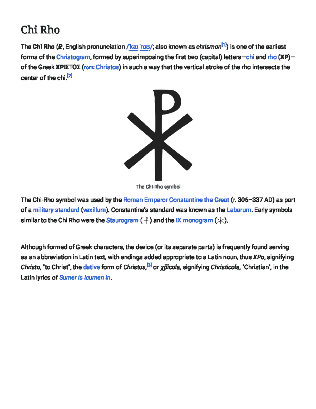 Chi Rho: Historical Significance and Christian Symbolism - WLL101 - Studocu