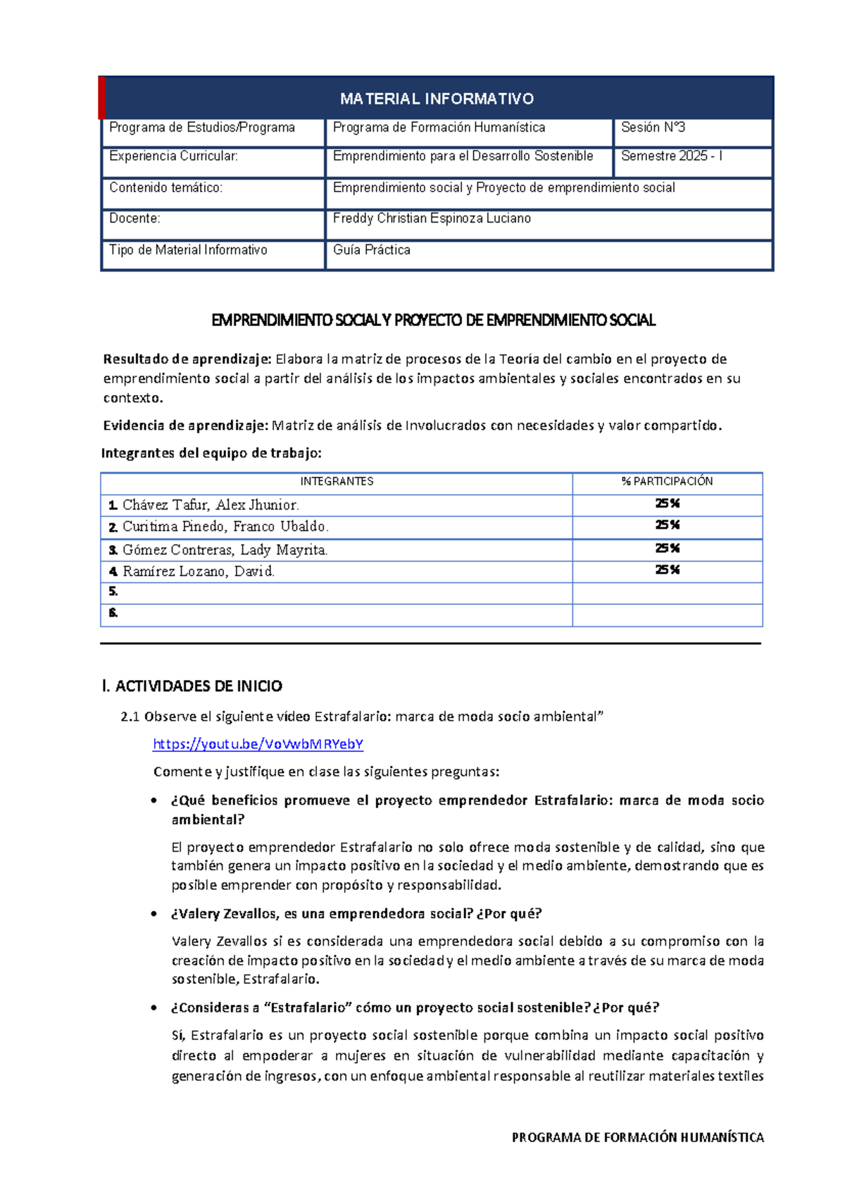 Guía Práctica 3: Emprendimiento Social y Desarrollo Sostenible ...