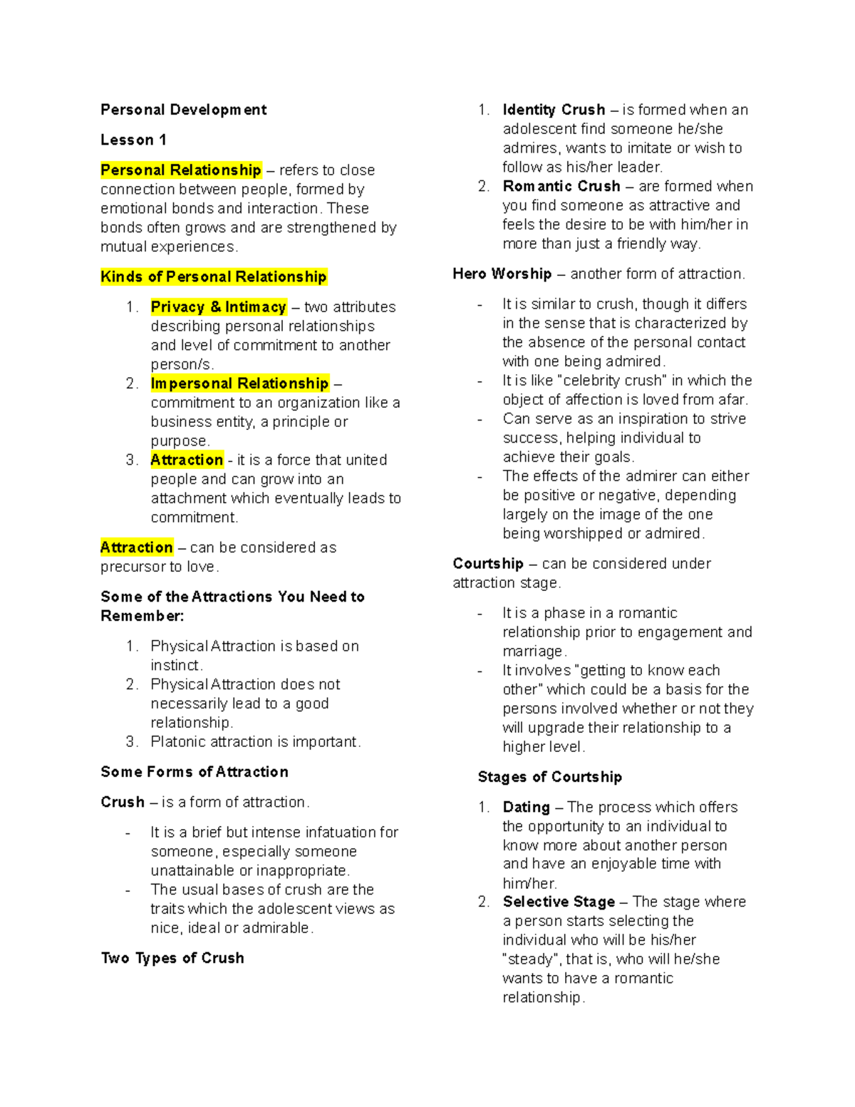 Personal Development Q3: Understanding Relationships and Commitment ...