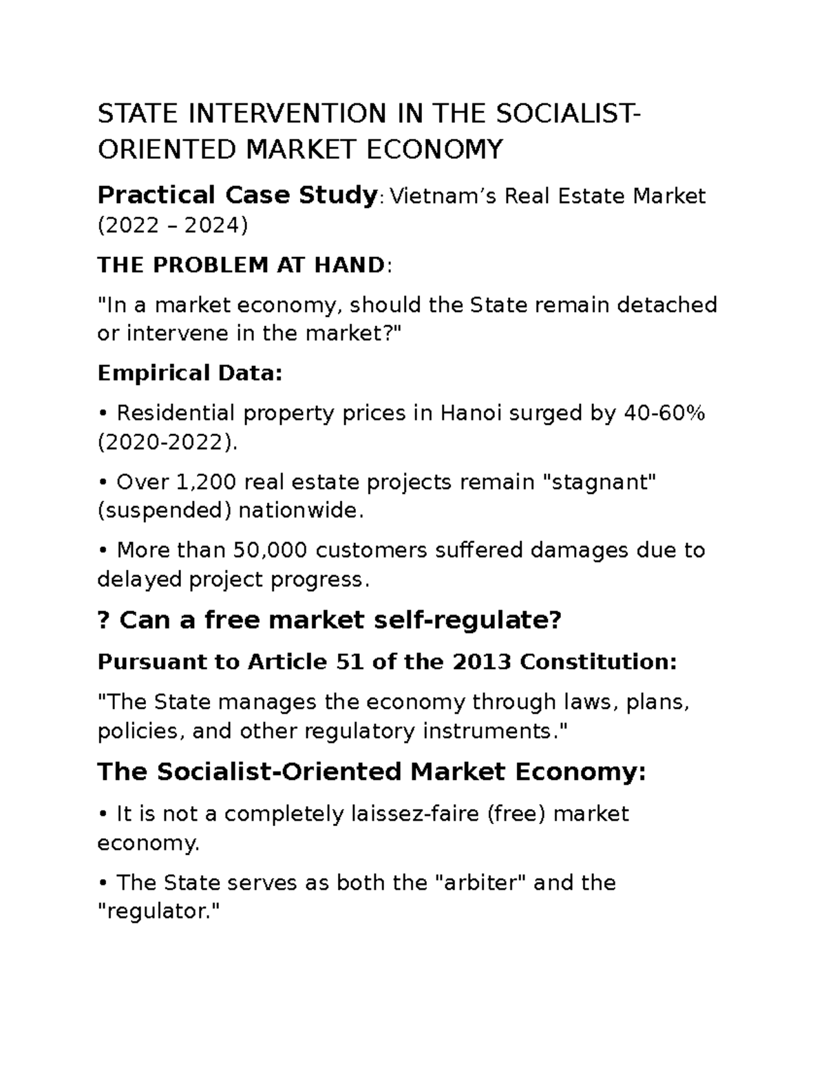 STATE INTERVENTION IN VIETNAM'S REAL ESTATE MARKET: A CASE STUDY (2022 ...
