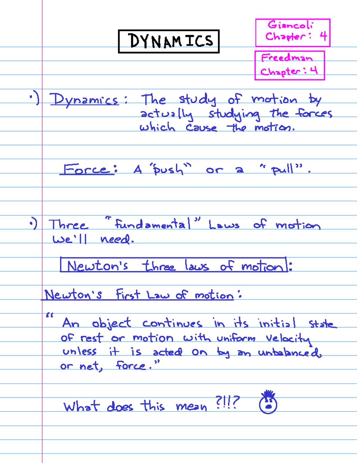 Dynamics (Course Code: Giancoli) - Chapter 4: Laws of Motion Explained ...