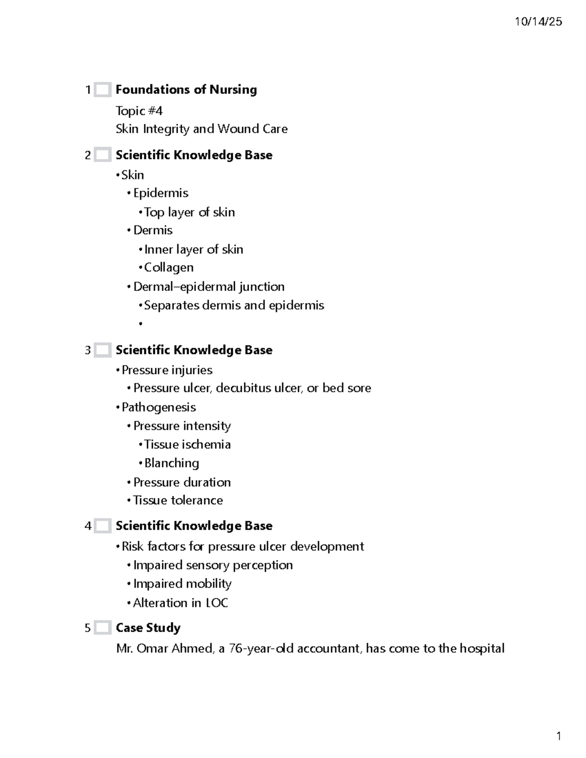NUR 101 Final Exam Study Guide: Skin Integrity & Wound Care - Studocu