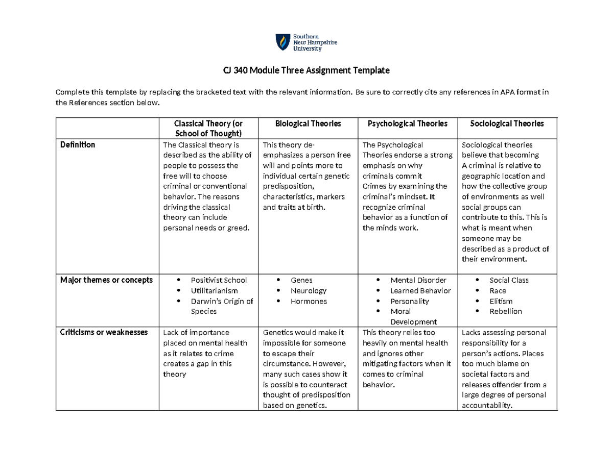 CJ 340 Module Three Assignment Template (complete) - Be sure to ...