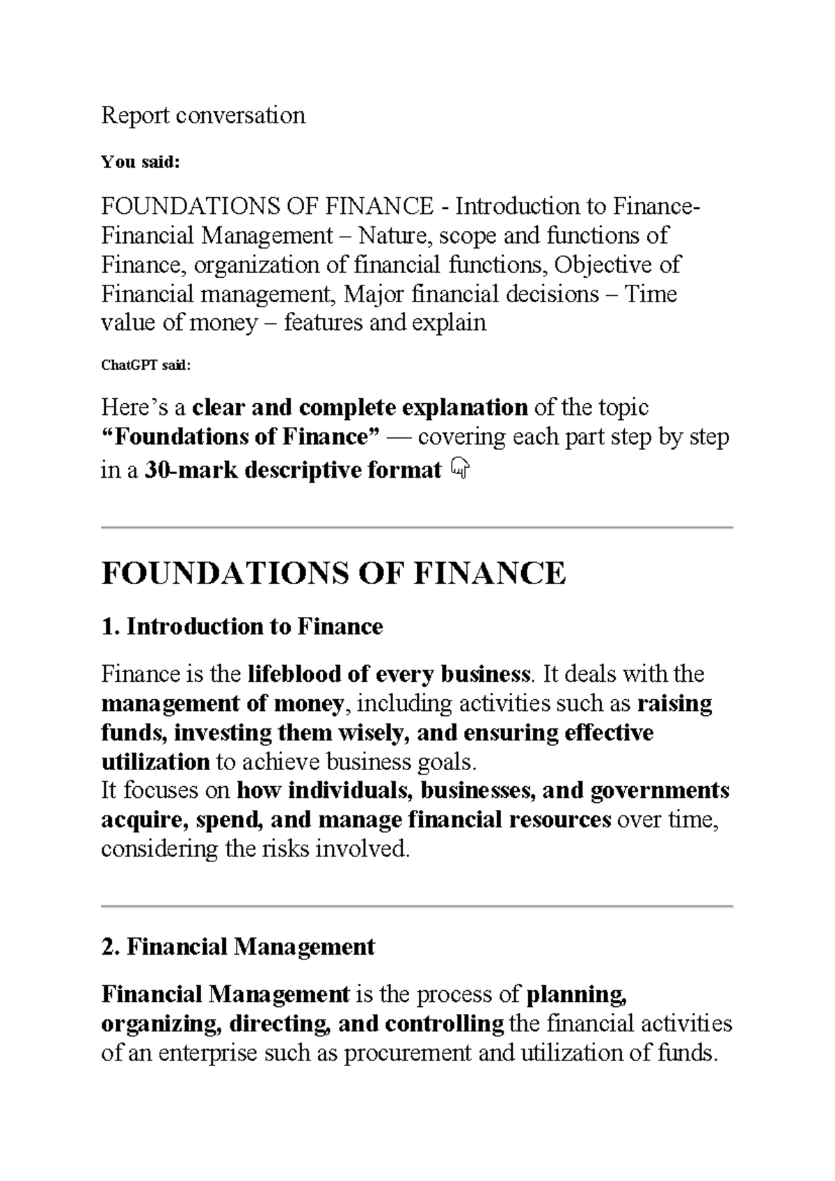 Foundations of Finance - Comprehensive Study Notes (FIN 101) - Studocu