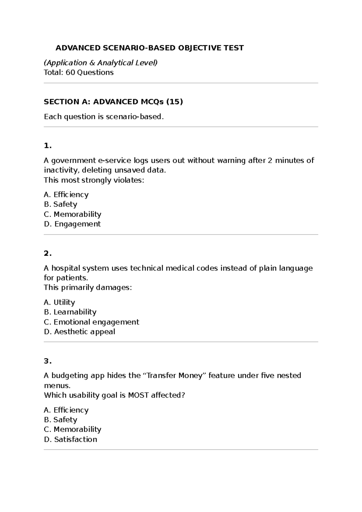 Chapter 1 - Practice 3 - Mock Test for ADVANCED OBJECTIVE TEST - Studocu