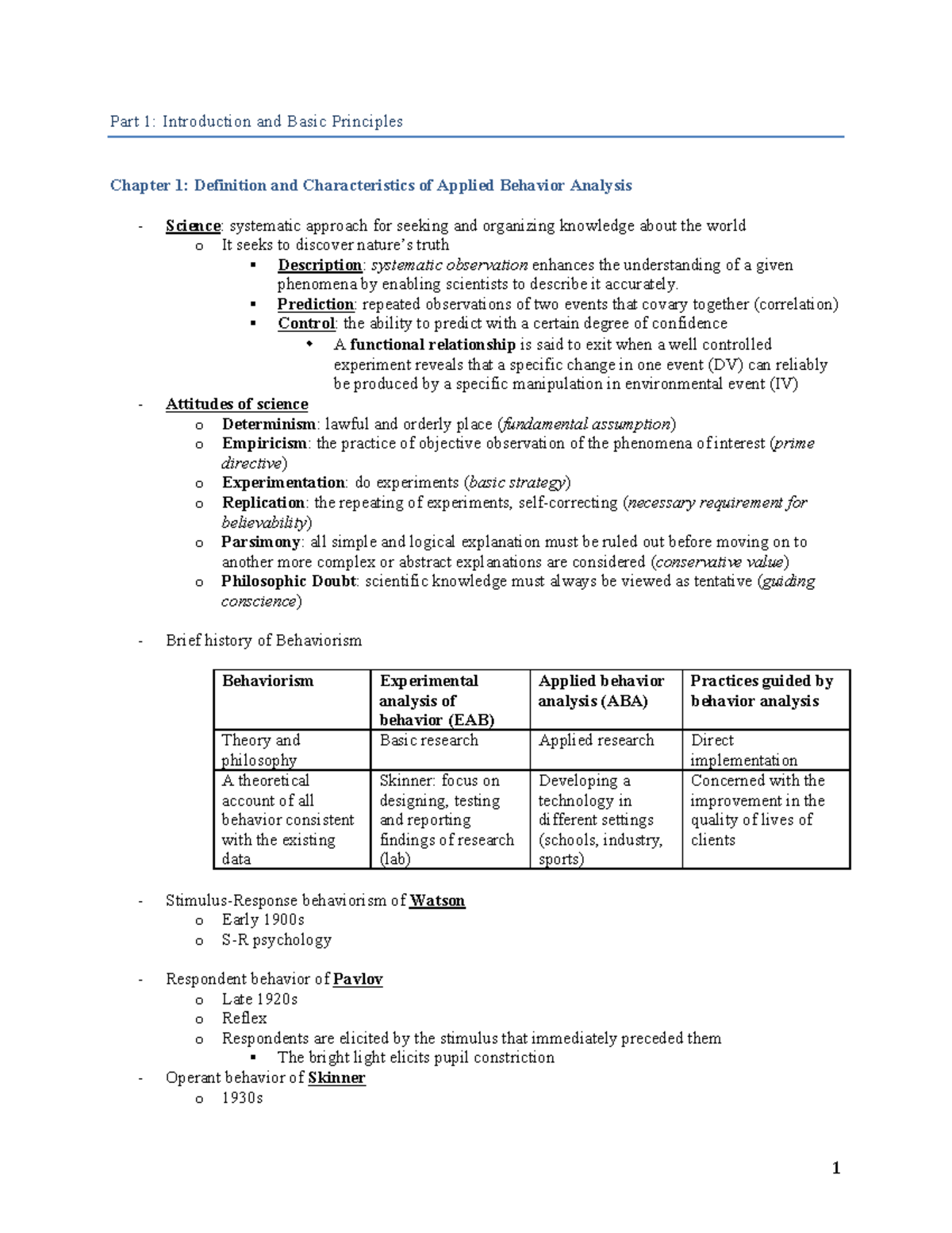 Cooper Heron Heward ABA Summaries: Foundations &amp; Principles Overview ...