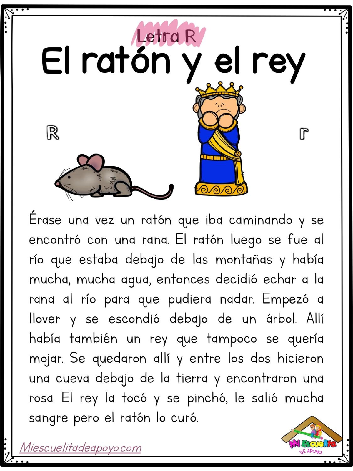 Cuentos de lecctura - Cuado de la salud - Letra R El ratón y el rey R ...
