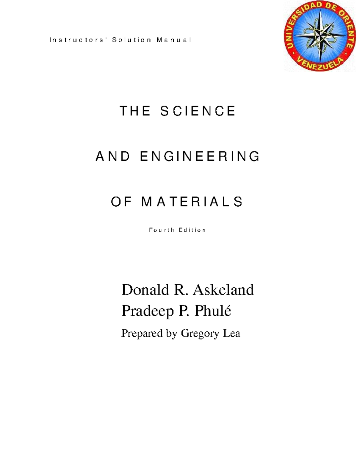 Solution Manual for Materials Science (ENGR 101) - 4th Edition - Studocu