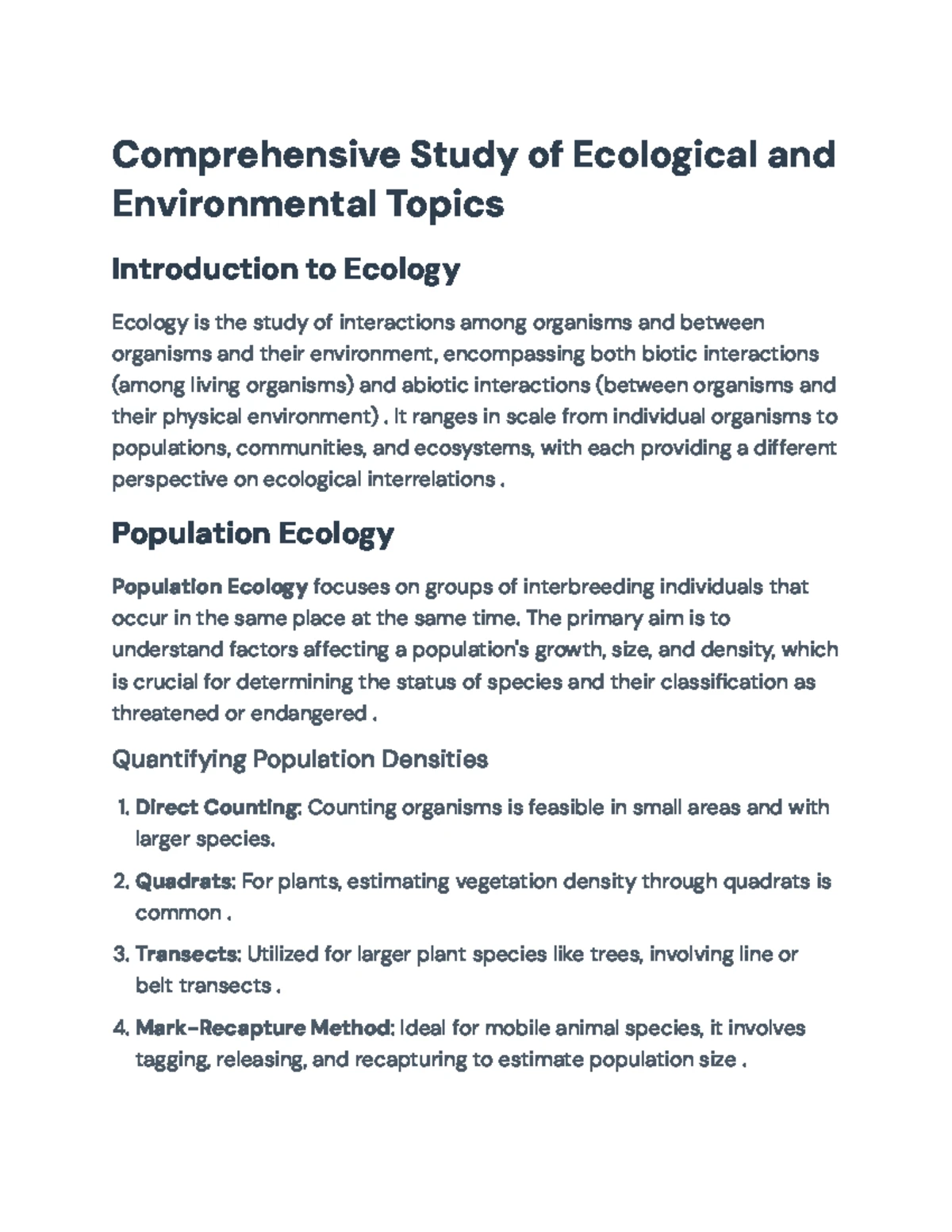 BIOL 3200 Aquatic Ecology Lab Report: Urban vs Forest Habitat Study ...